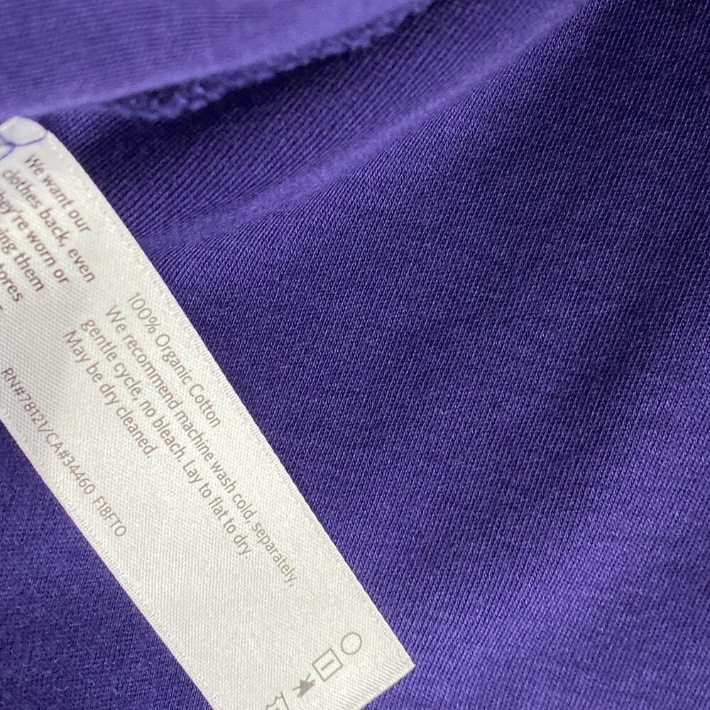 EILEEN FISHER Top L Organic Cotton Interlock Jersey Scoop Neck 3/4 Sleeve Purple - Picture 7 of 10